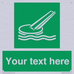 Custom sign safe condition Marine evacuation slide